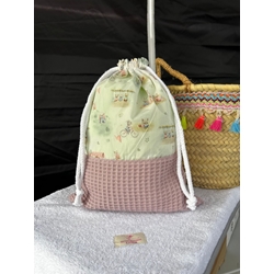 Bolsa de Merienda Infantil - Combinado Picnic y Gofre Rosa - Imagen 1