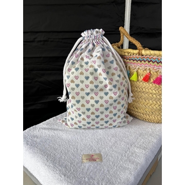 Bolsa Infantil de Tela - Colección "Corazones de Colores" - Imagen 1
