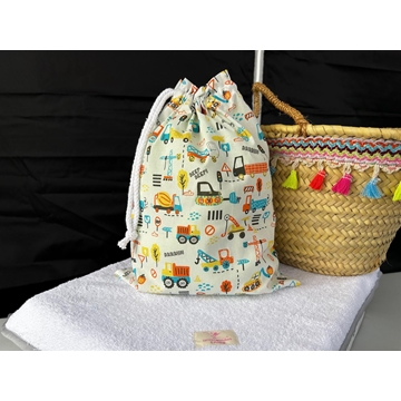 Bolsa Infantil de Tela - Colección "Obras y Construcción" - Imagen 1