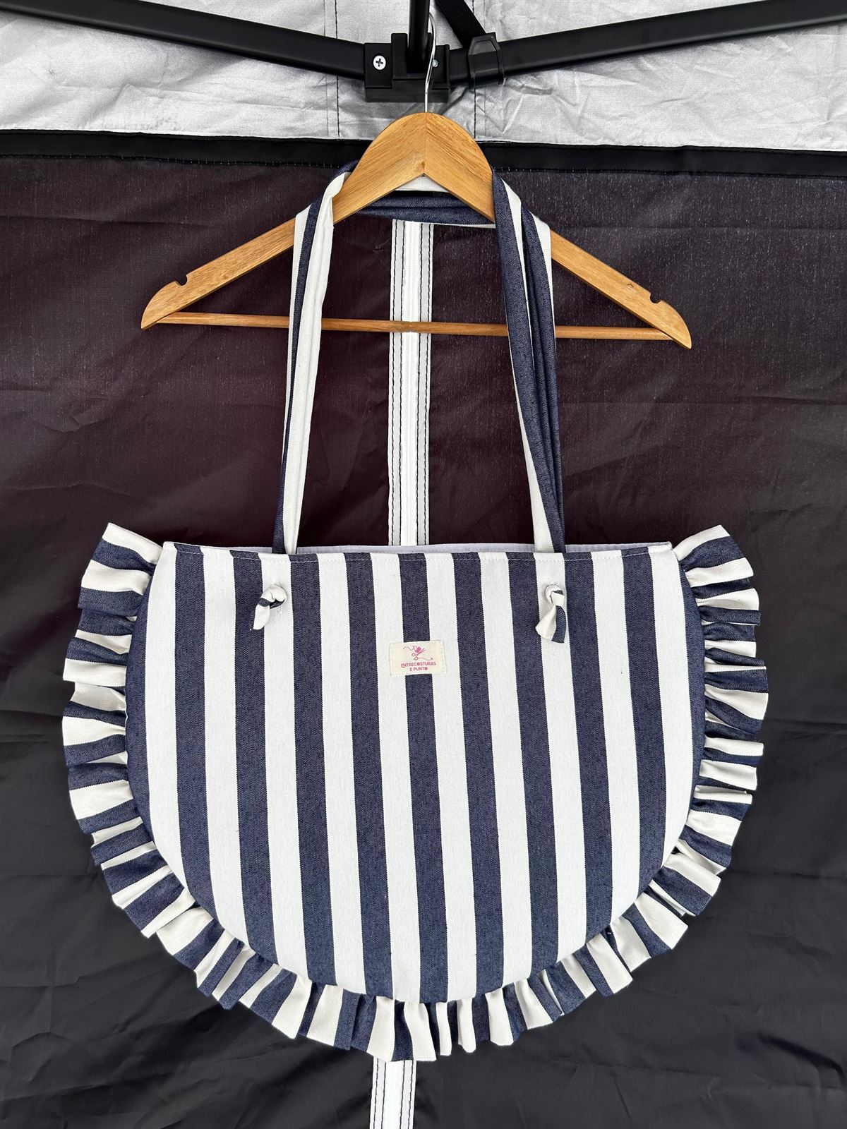 Bolso Artesanal Estilo Marinero - Rayas con Volantes - Imagen 1