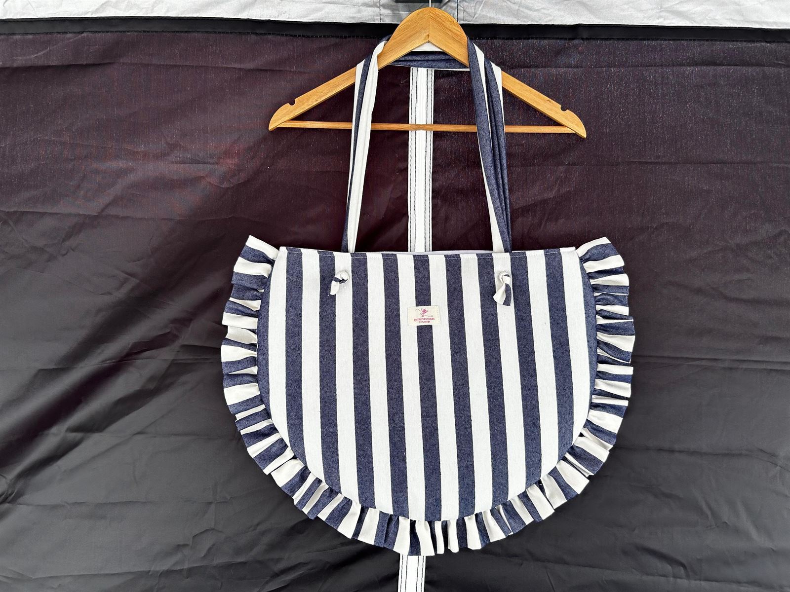 Bolso Artesanal Estilo Marinero - Rayas con Volantes - Imagen 2