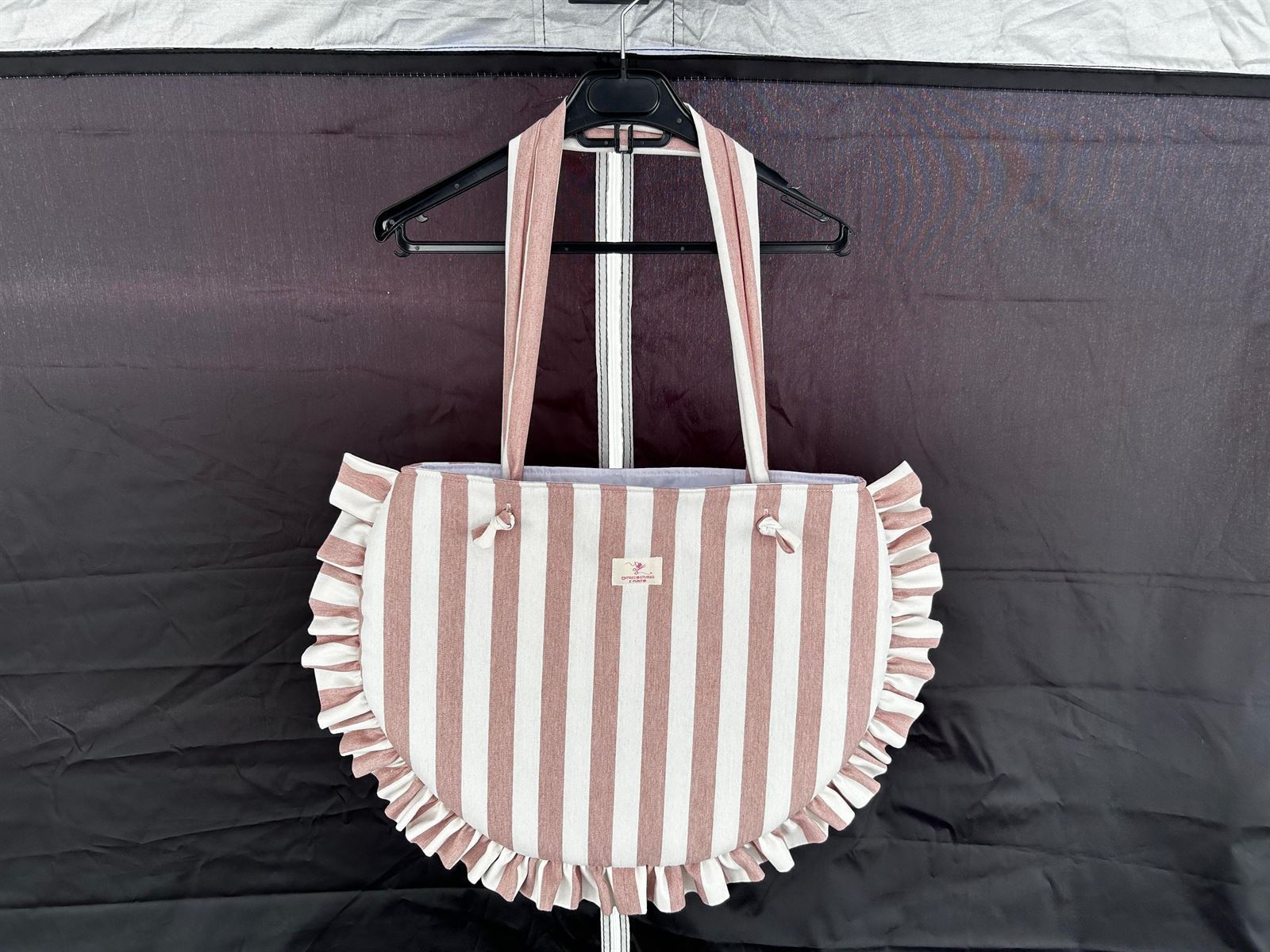 Bolso de Hombro con Volantes - Colección Rayas Vintage - Imagen 2