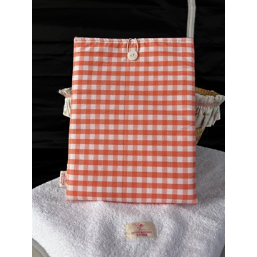 Funda Acolchada para Libros y Ebooks - Cuadros Vichy Coral - Imagen 2