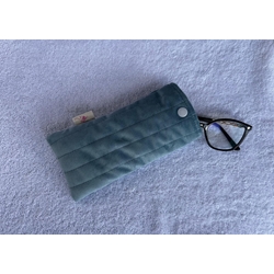 Funda de Gafas Acolchada – Terciopelo Azul Glaciar - Imagen 1