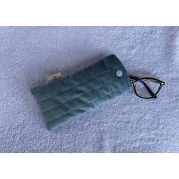 Funda de Gafas Acolchada – Terciopelo Azul Glaciar - Imagen 1