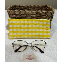 Funda de Gafas Artesanal – Cuadros Vichy Amarillo - Imagen 1