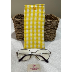 Funda de Gafas Artesanal – Cuadros Vichy Amarillo - Imagen 2