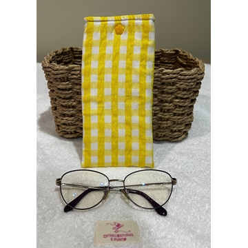 Funda de Gafas Artesanal – Cuadros Vichy Amarillo - Imagen 2