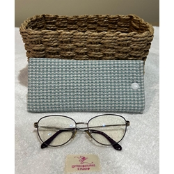 Funda de Gafas Artesanal – Cuadros Vichy Verde Agua - Imagen 1