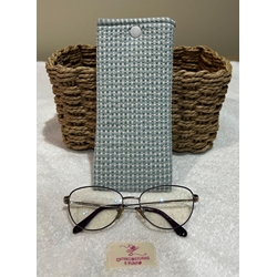 Funda de Gafas Artesanal – Cuadros Vichy Verde Agua - Imagen 2