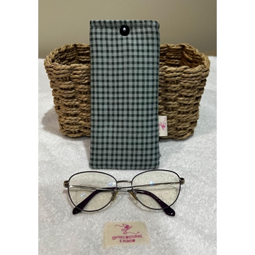 Funda de Gafas Artesanal – Cuadros Vichy Verde - Imagen 2