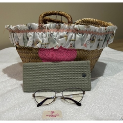 Funda de Gafas Artesanal – Tejido Waffle Verde Oliva - Imagen 2