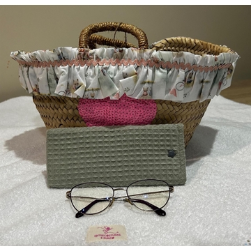 Funda de Gafas Artesanal – Tejido Waffle Verde Oliva - Imagen 2