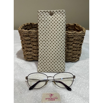 Funda de Gafas Artesanal – Topos Beige y Marrón - Imagen 2