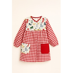 MANDILON VUELTA AL COLE - Mandilón Infantil Rojo con Estampado de Gatitos - Imagen 2