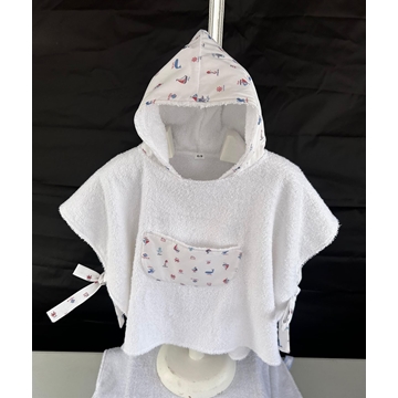 Poncho de Baño Infantil Artesanal – Colección Náutica - Imagen 1